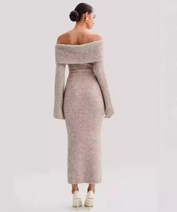 Furrzy Chic Polo Collar Striped Dress