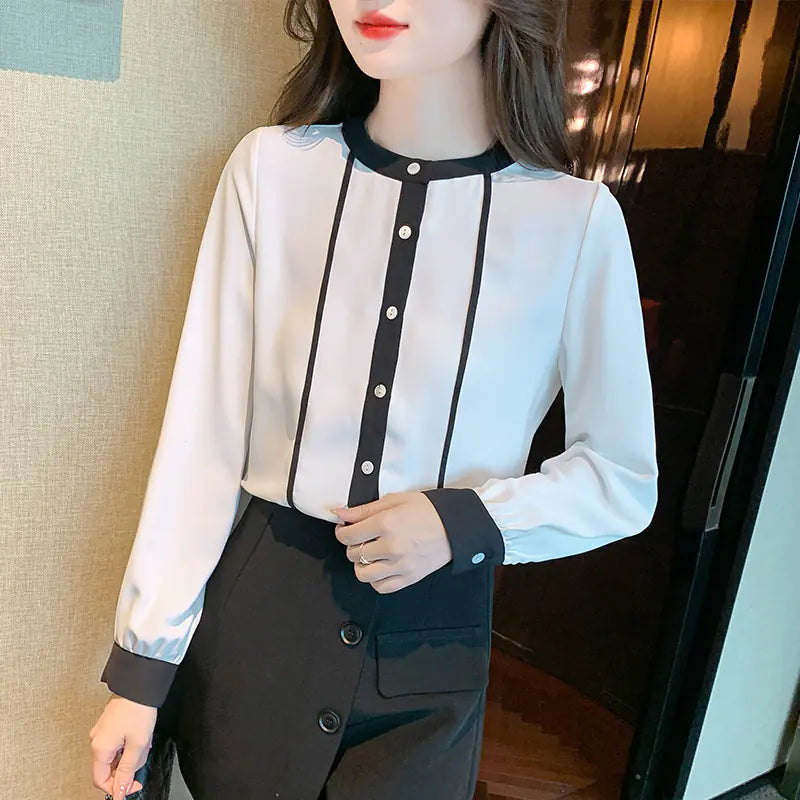 Furrzy Long Sleeve Fitted Shirt for Women - Professional Wear