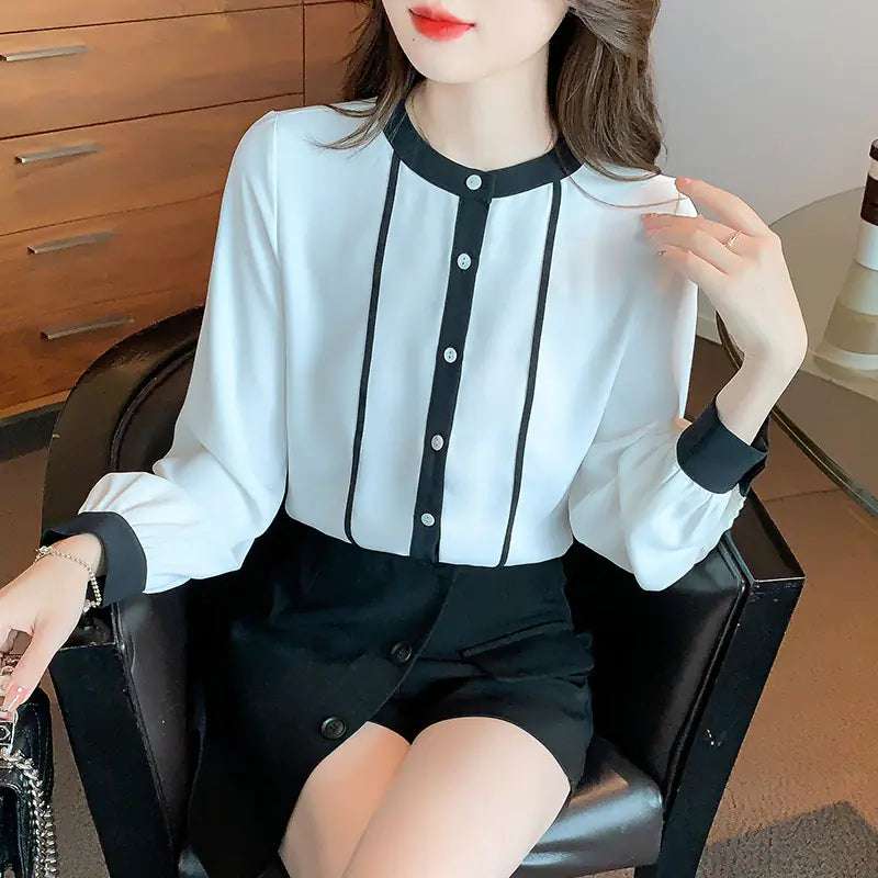 Furrzy Long Sleeve Fitted Shirt for Women - Professional Wear