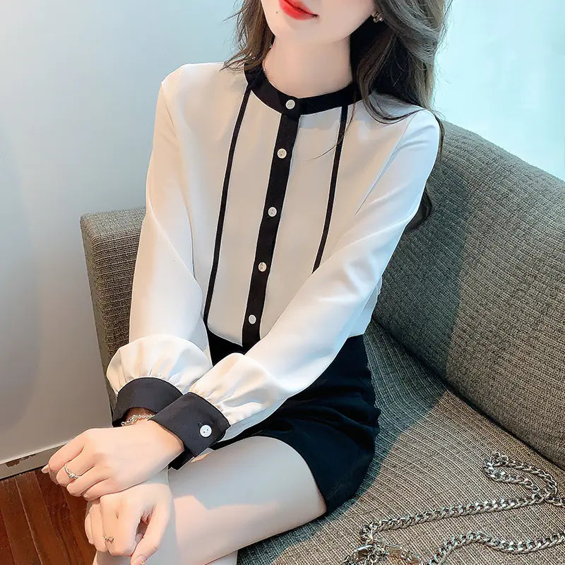 Furrzy Long Sleeve Fitted Shirt for Women - Professional Wear