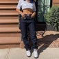 Furrzy High Waist Straight Cotton Jeans for Women - Casual Wear