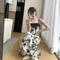 Furrzy Floral Print Maxi Dress with Spaghetti Straps