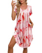 Furrzy Nightgown for Women Pleated Nightgown Soft Nightshirt Sleep Pajama Dress Short Sleepshirt Loungewear Sleepwear