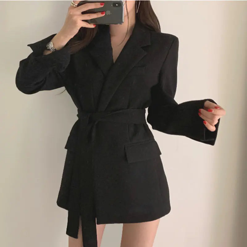 Furrzy Chic Retro Spring Autumn Women's Casual Blazer Jacket