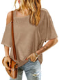 Furrzy Summer Cute Tops for Women Trendy Sexy off the Shoulder Top Cold Short Sleeve Shirts Fashion 2024 Resort Wear Trendy Blouses Dressy Casual Clothes Tshirts Vacation Cruise Outfits T Shirts
