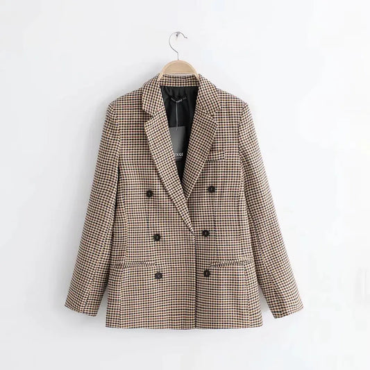 Furrzy Plaid Blazer for Women - Versatile Work and Casual Wear