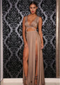 Sexy Deep V Slit Maxi Dress