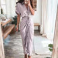 Furrzy Summer Short Sleeve Floral Maxi Dress for Women