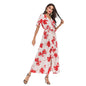 Furrzy Summer Women's Floral V-Neck Maxi Dress