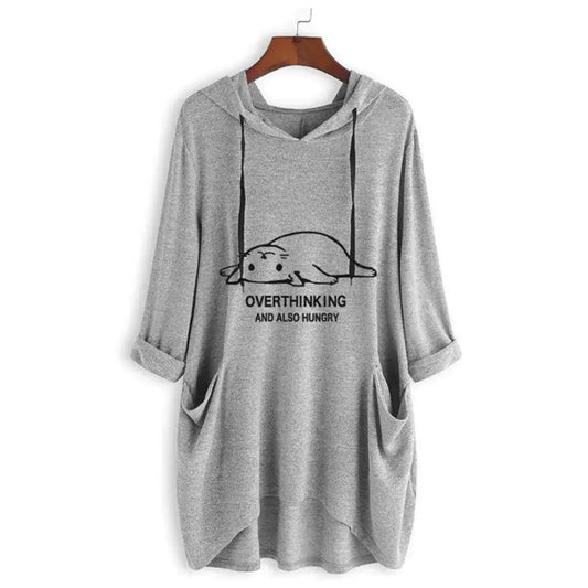 Furrzy Trendy Oversized Hooded T-Shirt for Women