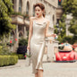 Furrzy Backless Satin Slip Dress - Vintage French Long Dress