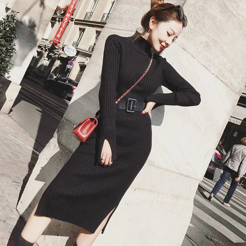 Furrzy Knit Bodycon Dress, Sweater Dress, Layering Dress
