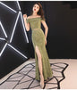 Sexy Off-Shoulder Bodycon Maxi Dress with Slit