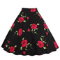 Furrzy Vintage High-Waist A-Line Polka Dot Midi Skirt