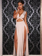 Sexy Deep V Slit Maxi Dress