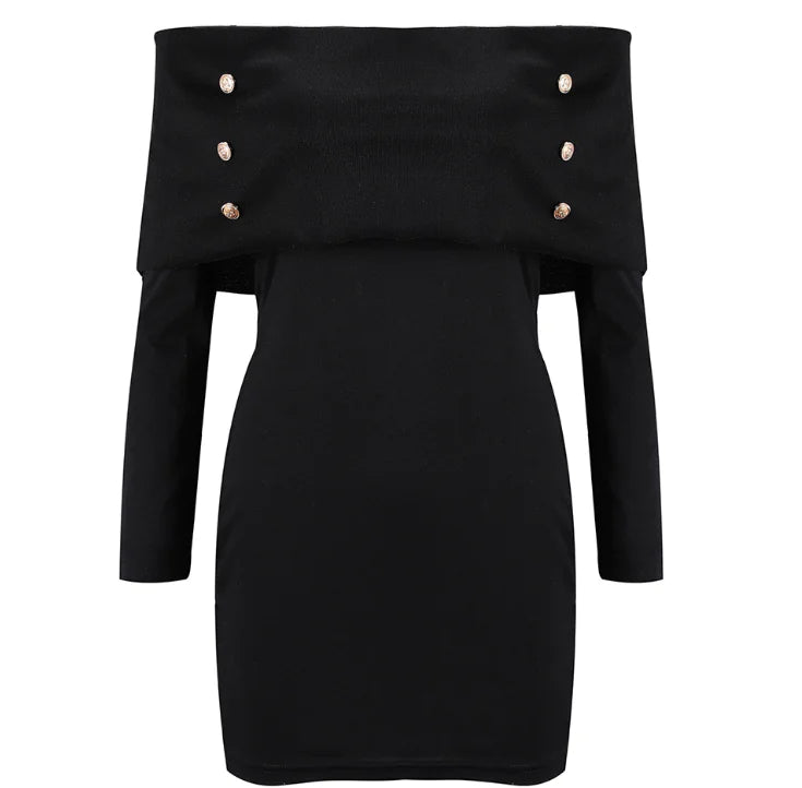 Furrzy Knit Bodycon Dress, Off-Shoulder Knit Dress