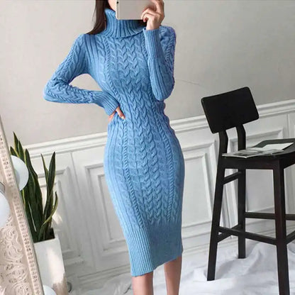 Furrzy Slim Fit Wrap Knitted Dress for a Chic Look