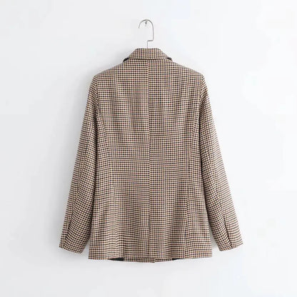 Furrzy Plaid Blazer for Women - Versatile Work and Casual Wear