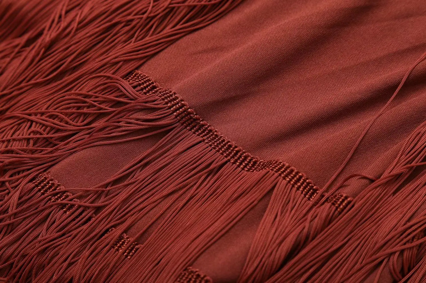 Furrzy Summer Women's Bohemian Fringe Maxi Dress