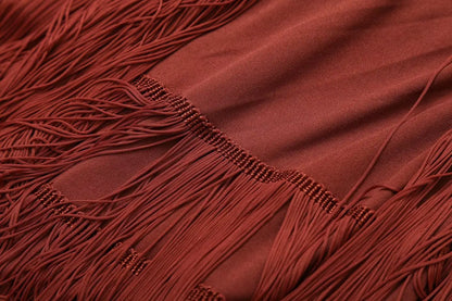 Furrzy Summer Women's Bohemian Fringe Maxi Dress