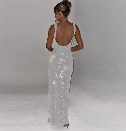 Furrzy Glamorous Sequin Evening Dress
