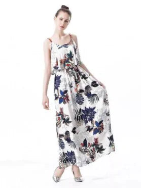 Furrzy Floral Ruffle Hem Maxi Dress for Women