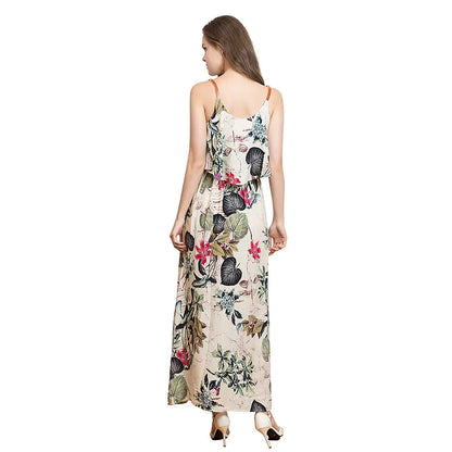 Furrzy Floral Ruffle Hem Maxi Dress for Women