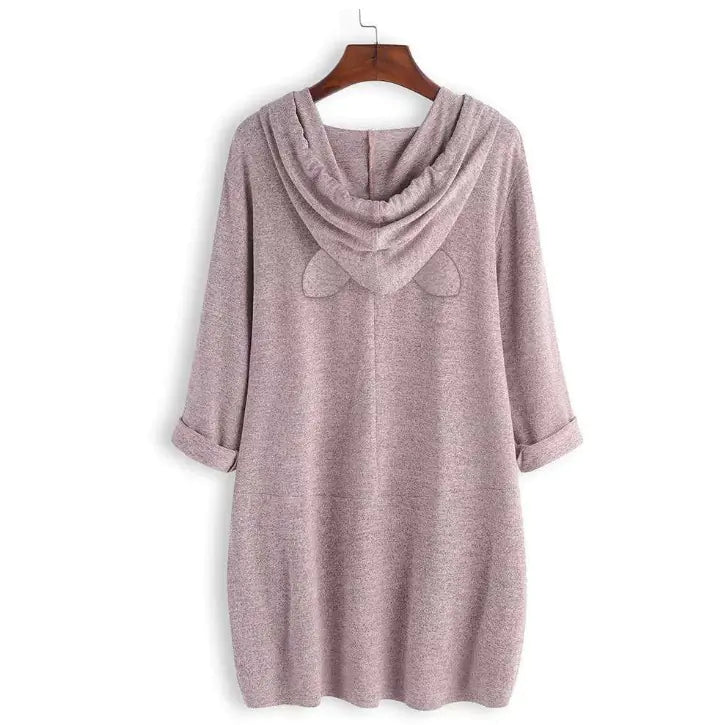 Furrzy Trendy Oversized Hooded T-Shirt for Women