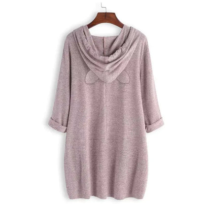 Furrzy Trendy Oversized Hooded T-Shirt for Women