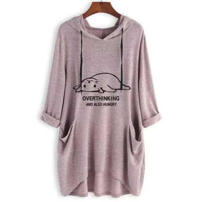 Furrzy Trendy Oversized Hooded T-Shirt for Women
