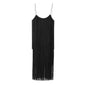 Furrzy Summer Women's Bohemian Fringe Maxi Dress