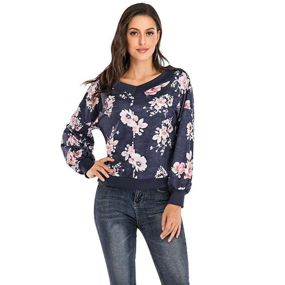 Furrzy New Style Printed Women's Long Sleeve One Shoulder Sweater