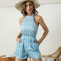 Furrzy Summer Backless Cotton Beach Jumpsuit for Women