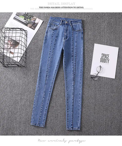 Furrzy Slim-Fit Small-Footed Denim Trousers for Women