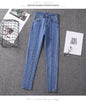 Furrzy Slim-Fit Small-Footed Denim Trousers for Women