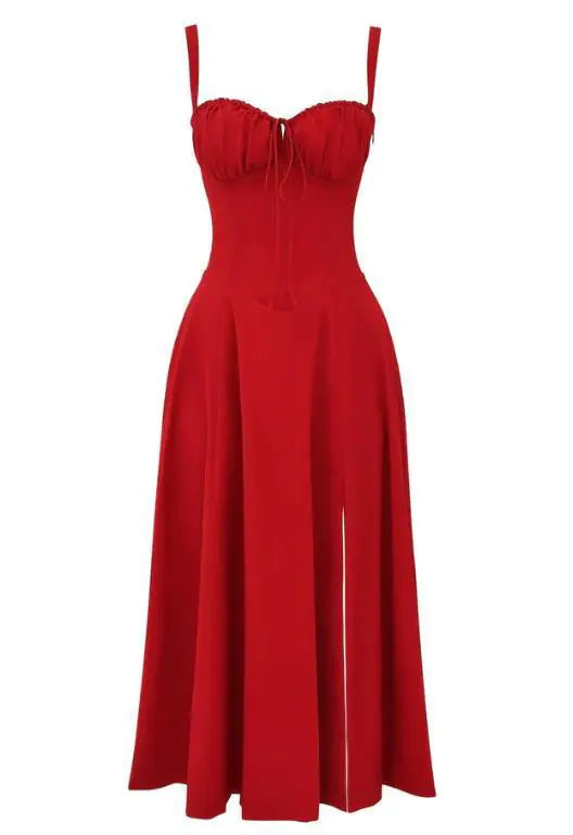 Furrzy Women's Floral Maxi Dress with Back Tie Detail