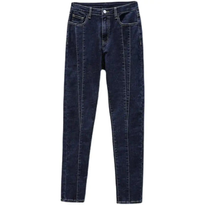 Furrzy Slim-Fit Small-Footed Denim Trousers for Women