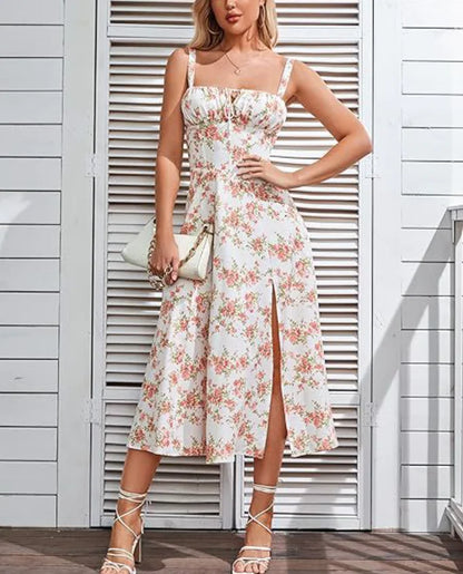 Furrzy Bohemian Floral Midi Tank Dress