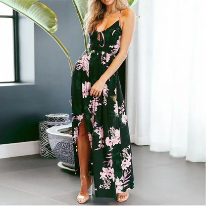 Furrzy Cross-Border Floral Maxi Dress for Women