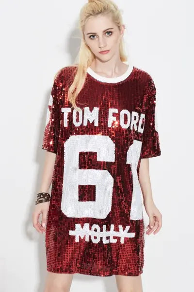 Furrzy Glitter Summer Club Dance Oversized T-Shirt Dress