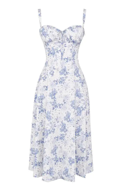 Furrzy Women's Floral Maxi Dress with Back Tie Detail
