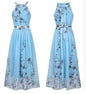 Furrzy Sleeveless Floral Maxi Dress with Halter Neck Boho Style