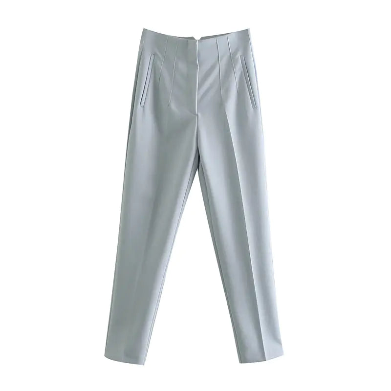 Furrzy Elegant High Waist Business Pencil Trousers for Women