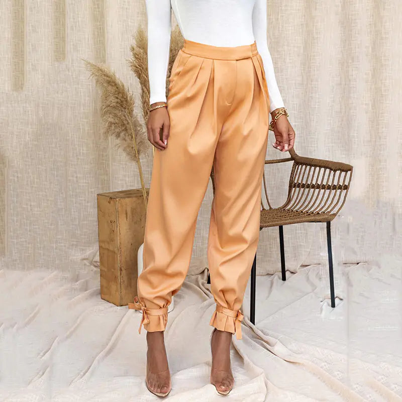 Furrzy High-Waist Lace-Up Trousers for Women