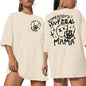 Furrzy Women Oversized Mama Shirt Somebodys Feral Mama T-Shirt Funny Mom Shirt Women Mom Gifts Tee Apricot