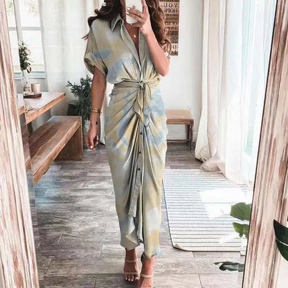 Furrzy Summer Short Sleeve Floral Maxi Dress for Women