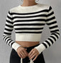Furrzy Striped Short Style Wear Knitwear