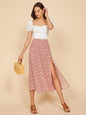 Furrzy Polka Dot High Waist Stretch A-Line Skirt for Women