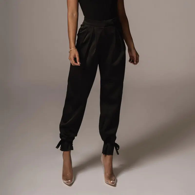 Furrzy High-Waist Lace-Up Trousers for Women