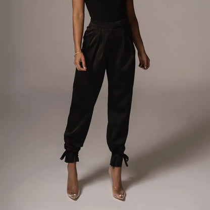 Furrzy High-Waist Lace-Up Trousers for Women